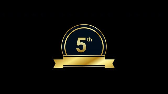 5th anniversary loop on alpha channel transparent background