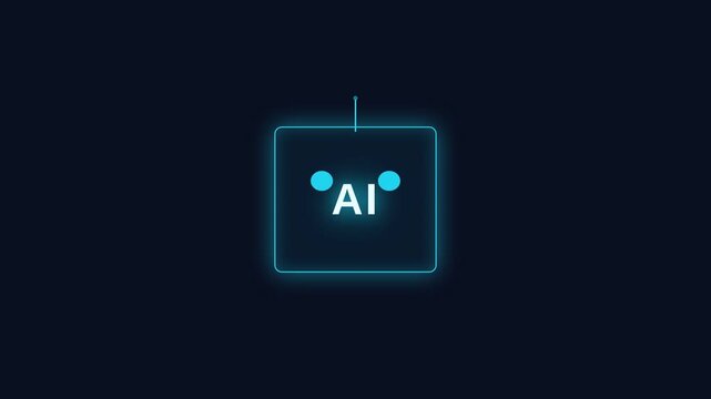 Futuristic AI motion technology concept with glowing digital interface and neon effects.