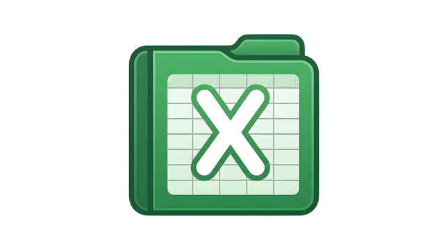 Green folder icon with spreadsheet grid and letter symbol spreadsheet document