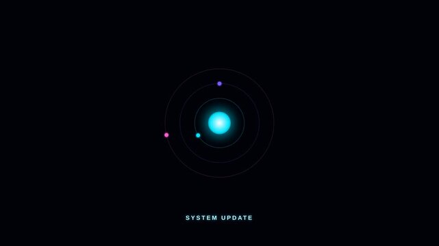 Dynamic Motion of Bright Blue Light with Glowing Effect in Space Scene for Technology and Science Video.