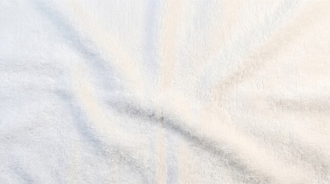 Soft white fluffy fabric texture background with subtle folds