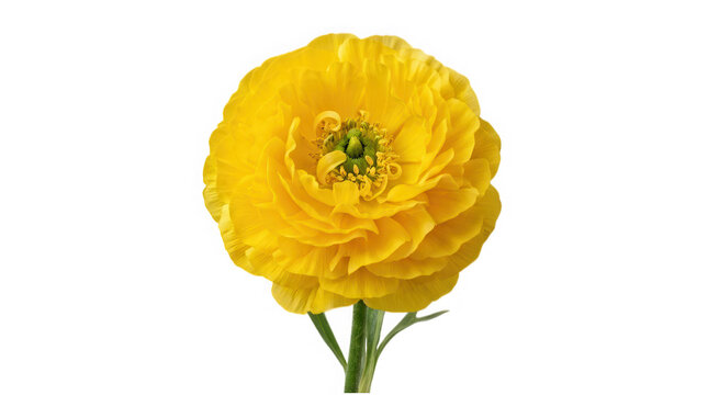 Bright yellow single ranunculus flower