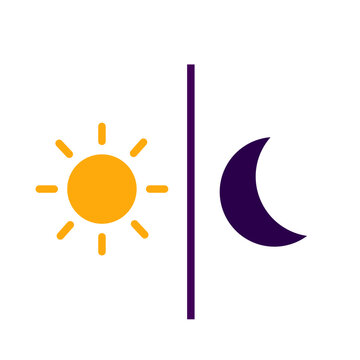 Day and Night icon flat illustration on white background.
