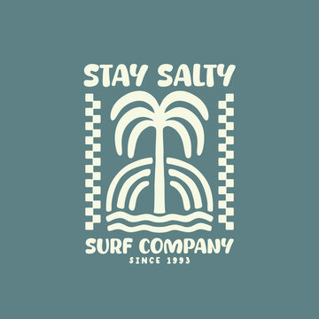 Vintage surf design template for surf club, surf shop, surf merch.	