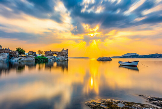 The Bafa Lake Naturel Park view in Turkey