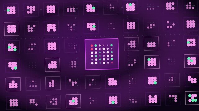 Digital data flows across circuit board and CPU motion backgrounds. Computer processing while sorting data. Abstract high tech artificial intelligence AI data mining on a modern computing surface