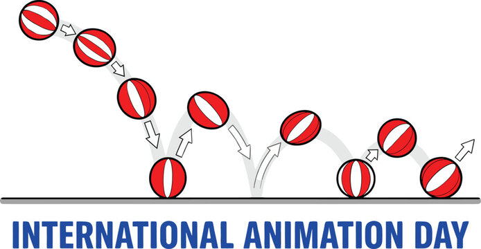 Bouncing Ball Animation Showing Motion Path and Physics Principles