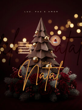 Cart&atilde;o de Feliz Natal Institucional Post Card Insta Template Banner