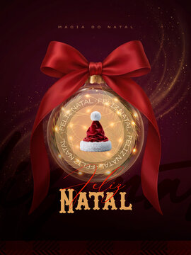 Cartaz de Feliz Natal Magia do Natal Post Card Insta Template Banner