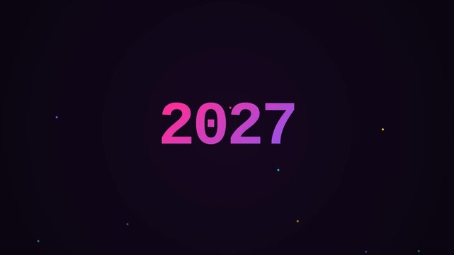 Motion of the Year 2027 Digital Countdown with Dynamic Light Effects for Celebrations.