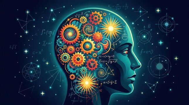 Artistic illustration of mental stimulation concepts through puzzles and critical thinking.