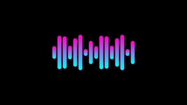 Dynamic motion of colorful sound waveforms in digital animation for music visualization.