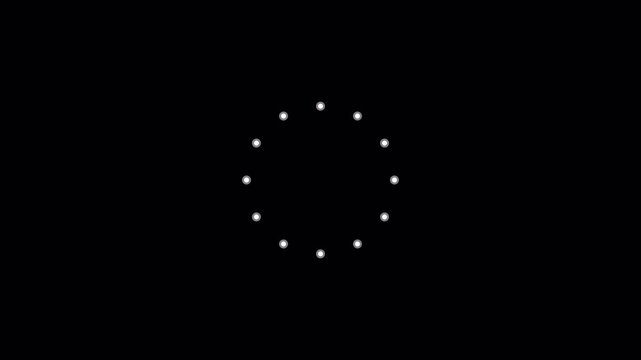 White loading circle icon made of small dots on a Transparent  background for digital interface design and web waiting progress status indicator