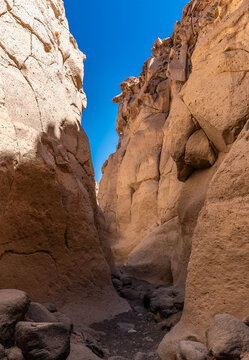 A view past bends in the Culebrillas canyon close to Arequipa, Peru in the dry season