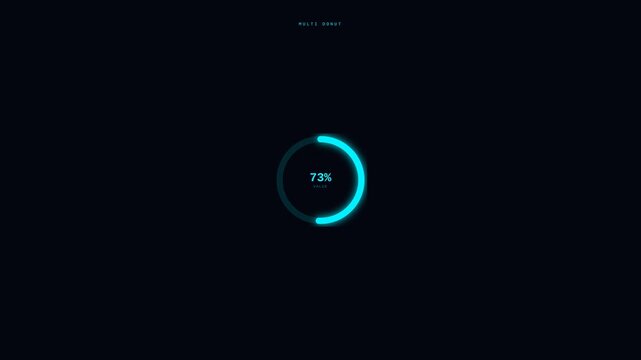 Futuristic Motion Loading Screen with Neon Circular Progress Indicator in Dark Environment.