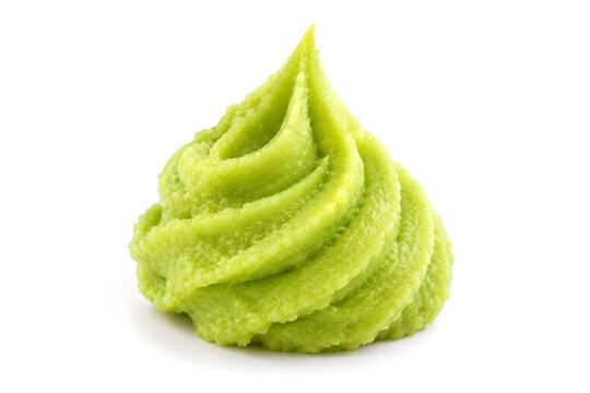 Pale Green Wasabi Cream Sauce Swirl with Sharp Peak