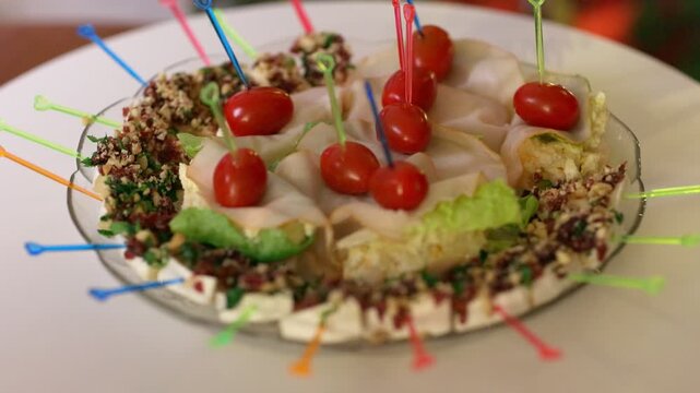 Colorful Appetizer Platter for Parties and Social Gatherings
