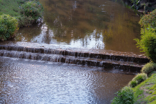 Artificial Cascade and River Stream in Parque de la Vida Armenia Quindio Colombia