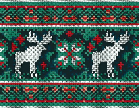 moose fair isle pattern