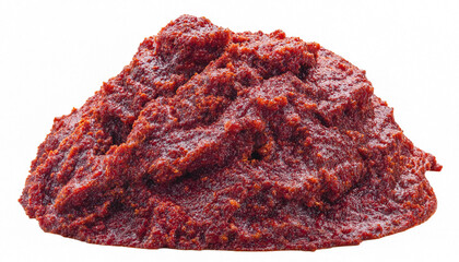 Obraz premium Heap of Korean red chili paste Gochujang isolated on white background for Asian cuisine hot sauce and spicy food ingredient