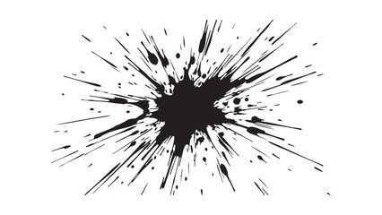 Fototapeta premium Black Ink Splatter Explosion on White Background