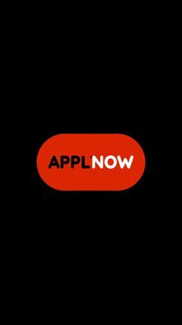Vertical kinetic typography animation of "We Are Hiring" with "Apply Now" button click and cursor icon on black background. Loopable video for HR recruitment, Reels, and Stories.