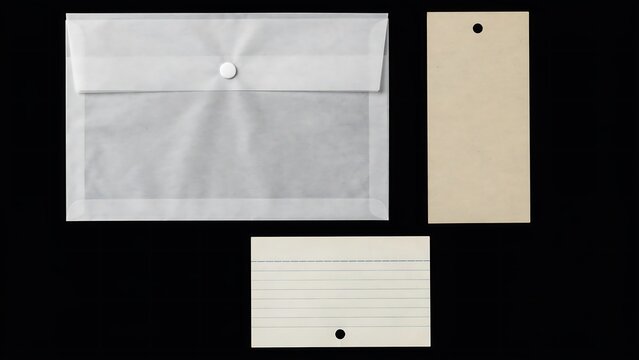 Clear Plastic File Envelope With Paper Inserts And Label Tag For Office Organization And Storage Solutions