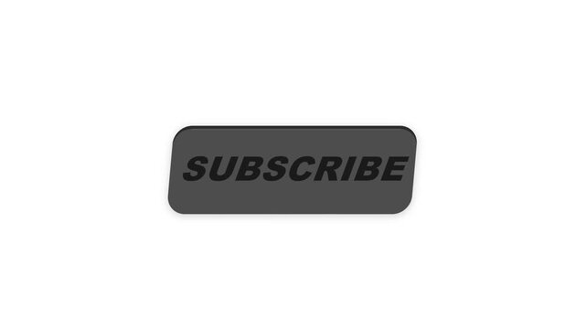 Minimalist 3D Dark Subscribe Button Animation for YouTube Creators 4K Loop Overlay