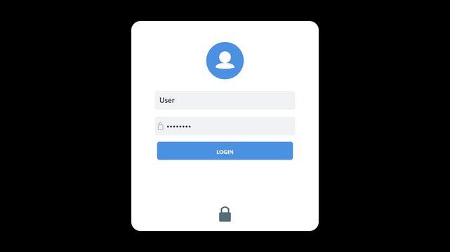 Modern Blue Login Interface UI Animation Background Loop Flat Design