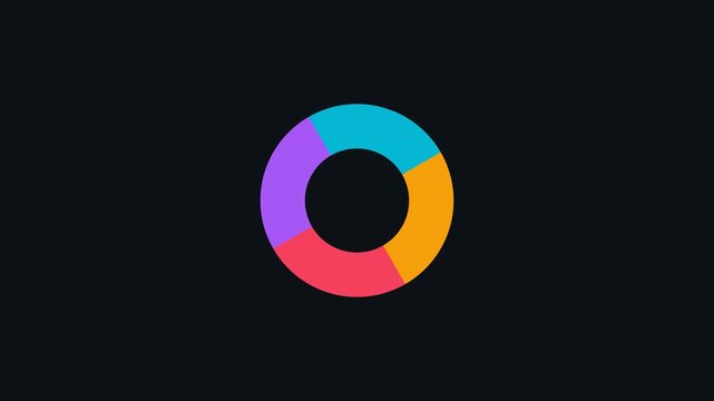 Vibrant Segmented Circle Graphic Illustrating Data Distribution and Progress for Modern Business Analytics and Reports