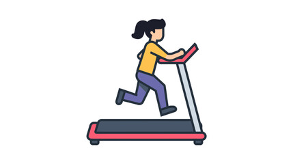 Fototapeta premium Person running on a motorized treadmill machine.