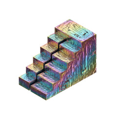 Obraz premium Iridescent Metallic Staircase Structure with Holographic Texture