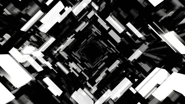Orange and White Glitch Portal Background VJ Loop in 4K