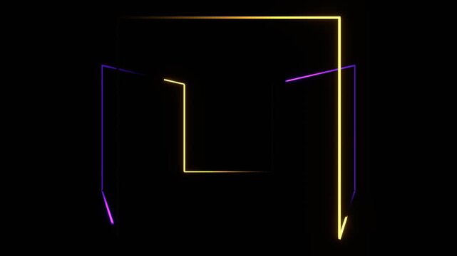 Purple and Yellow Neon Cyber Face Background VJ Loop in 4K