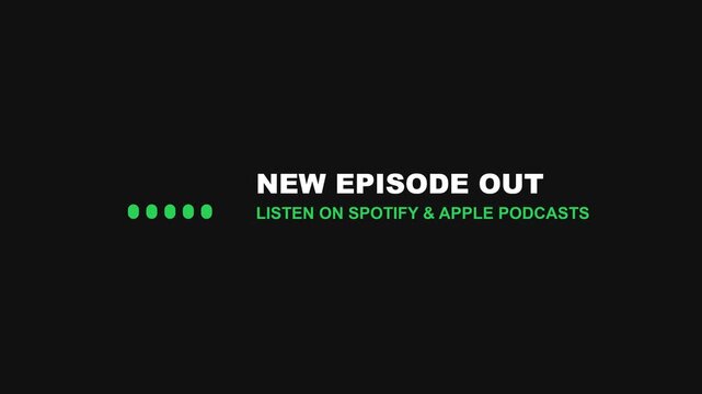 New episode out podcast announcement motion for spotify and apple podcasts animation 4k streaming audio