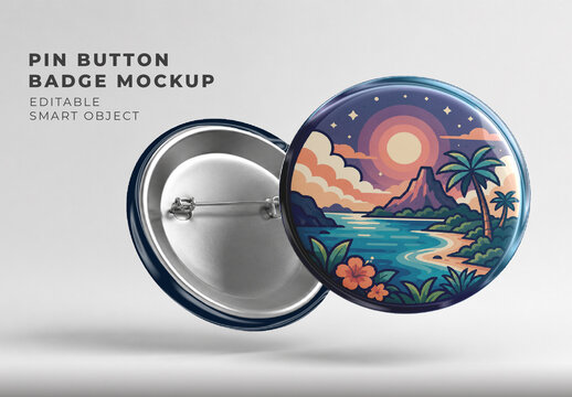 Pin Button Badge Mockup