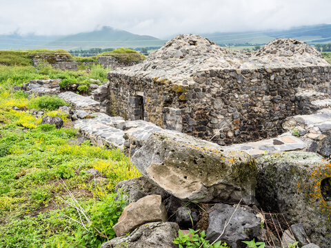 view of Large Bathhouse in medieval Lori Berd