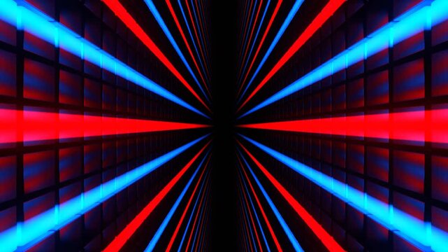 Red and Blue Neon Side Walls Background VJ Loop in 4K