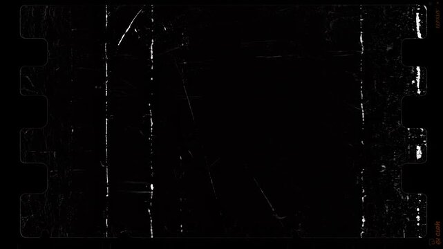 An animated old film overlay with white scratches and dust, perfect for adding a vintage grunge texture.