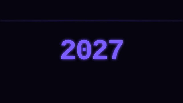 Motion of the Year 2027 Digital Countdown Animation for New Year Celebration.
