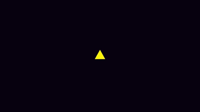 Minimalist abstract motion with yellow triangle and red circular lines animation 4k motion minimalist
