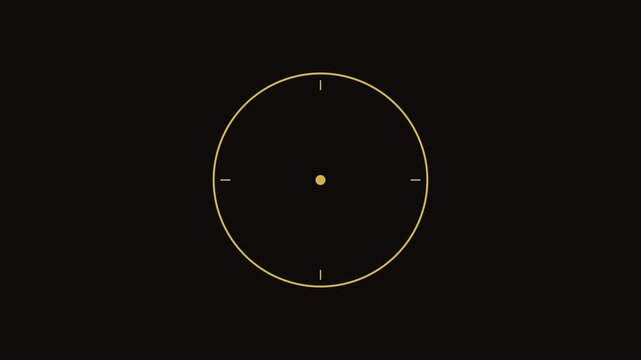 Minimalist golden clock face animation: time passing concept for modern motion and digital interface 4k