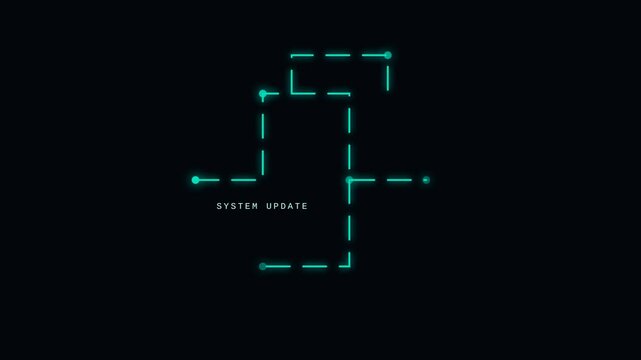 Futuristic neon circuit motion with glowing lines and digital technology theme.