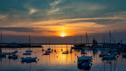 Fototapeta premium Howth Harbour Sunset, Dublin Ireland