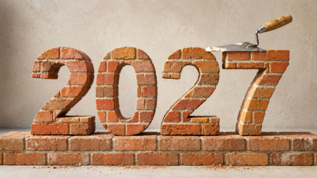 2027 Built from Bricks with Mason Trowel on Top