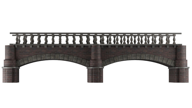 Classic Double Arched Brick Bridge Historic Structure