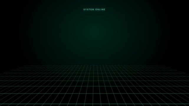 Futuristic Motion Graphics with Digital Grid and Neon Light Effects for Technology Visuals.
