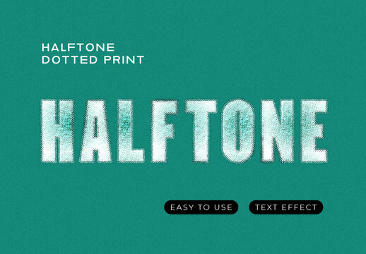 Halftone Dotted Print Text Effect