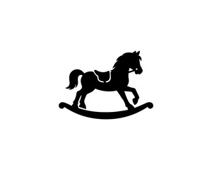 Fototapeta premium Rocking Horse icon silhouette design illustration.