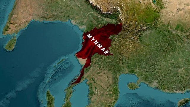 Myanmar Map Animation &ndash; Southeast Asia Country Map and Geographic Location